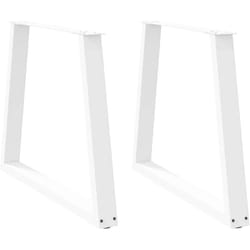 Gambe per Tavolo Pranzo a v 2 pz Bianco 80x(72-73,3)cm Acciaio Vidaxl 773600