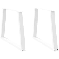 Gambe per Tavolo Pranzo a v 2 pz Bianco 90x(72-73,3)cm Acciaio Vidaxl 181476