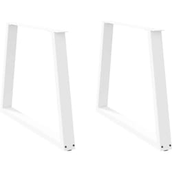 Gambe per Tavolo Pranzo a v 2 pz Bianco 100x(72-73,3)cm Acciaio Vidaxl 842605