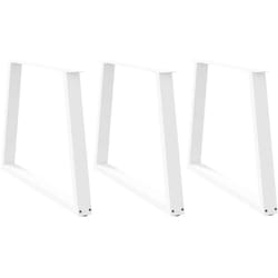 Gambe per Tavolo Pranzo a v 3 pz Bianco 100x(72-73,3)cm Acciaio Vidaxl 100434