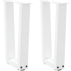 Gambe per Tavolo Pranzo a v 2 pz Bianco 28x(42-43,3)cm Acciaio Vidaxl 165279