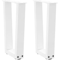 Gambe per Tavolo Pranzo a v 2 pz Bianco 38x(42-43,3)cm Acciaio Vidaxl 734885