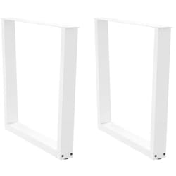 Gambe per Tavolo Pranzo a v 2 pz Bianco 90x(72-73,3)cm Acciaio Vidaxl 679894