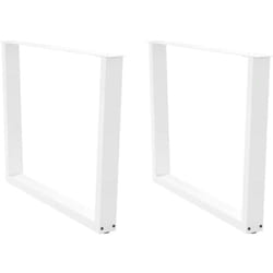 Gambe per Tavolo Pranzo a v 2 pz Bianco 100x(72-73,3)cm Acciaio Vidaxl 880025