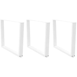 Gambe per Tavolo Pranzo a v 3 pz Bianco 100x(72-73,3)cm Acciaio Vidaxl 175442