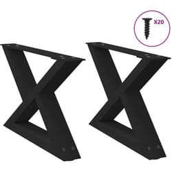 Gambe per Tavolino 2 pz Nero 50x(30-31,3) cm in Acciaio Vidaxl 474868