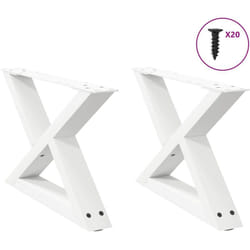 Gambe per Tavolino 2 pz Bianco 60x(30-31,3) cm in Acciaio vidaXL925278