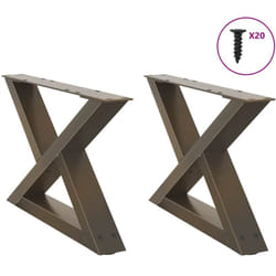 Gambe per Tavolino 2 pz Naturale 60x(30-31,3) cm in Acciaio Vidaxl 245202