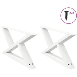 Gambe per Tavolino 2 pz Bianco 70x(30-31,3) cm in Acciaio Vidaxl 668527