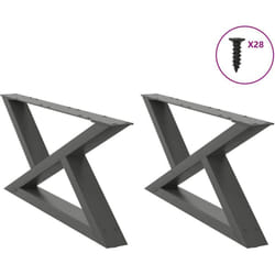Gambe per Tavolino 2 pz Antracite 70x(30-31,3) cm in Acciaio Vidaxl 527325