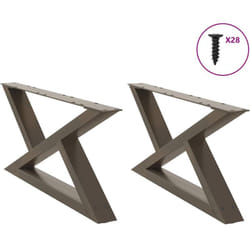 Gambe per Tavolino 2 pz Naturale 70x(30-31,3) cm in Acciaio Vidaxl 114522