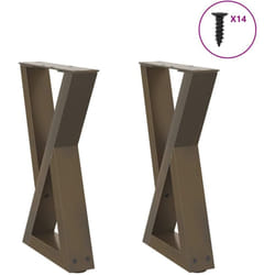 Gambe per Tavolino 2 pz Naturale 28x(42-43,3) cm in Acciaio Vidaxl 885355