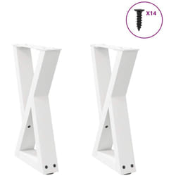 Gambe per Tavolino 2 pz Bianco 38x(42-43,3) cm in Acciaio Vidaxl 218175