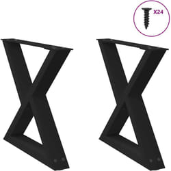Gambe per Tavolino 2 pz Nero 50x(42-43,3) cm in Acciaio Vidaxl 737000