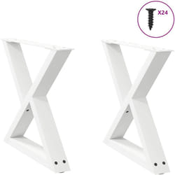 Gambe per Tavolino 2 pz Bianco 50x(42-43,3) cm in Acciaio Vidaxl 865222