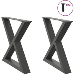 Gambe per Tavolino 2 pz Antracite 50x(42-43,3) cm in Acciaio Vidaxl 680771