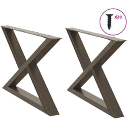 Gambe per Tavolino 2 pz Naturale 70x(42-43,3) cm in Acciaio Vidaxl 109636