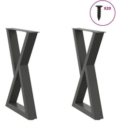 Gambe per Tavolo da Pranzo 2pz Antracite 50x(72-73,3)cm Acciaio Vidaxl 802419