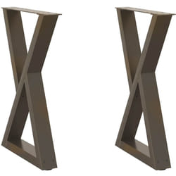 Gambe per tavolo da pranzo 2 pz in acciaio naturale 50x(72-73,3) cm Vidaxl