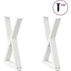Gambe per Tavolo da Pranzo 2 pz Bianco 60x(72-73,3) cm Acciaio vidaXL382295