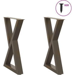Gambe per Tavolo da Pranzo 2 pz Naturale 60x(72-73,3)cm Acciaio Vidaxl 788006