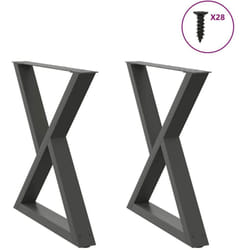Gambe per Tavolo da Pranzo 2pz Antracite 70x(72-73,3)cm Acciaio Vidaxl 533789