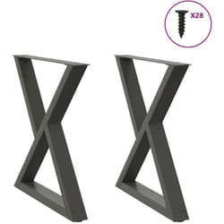 Gambe per Tavolo da Pranzo 2pz Antracite 80x(72-73,3)cm Acciaio Vidaxl 454642