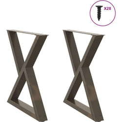 Gambe per Tavolo da Pranzo 2 pz Naturale 80x(72-73,3)cm Acciaio Vidaxl 969290