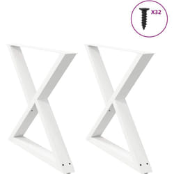 Gambe per Tavolo da Pranzo 2 pz Bianco 90x(72-73,3) cm Acciaio Vidaxl 201255