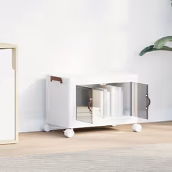 vidaXL Scatola Portaoggetti Impilabile con Ruote 28 L 48,5x29,5x33 cm - Vista aggiuntiva 3