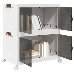 vidaXL Scatola Portaoggetti con Ruote 2 Livelli 75 L 64x40x76 cm