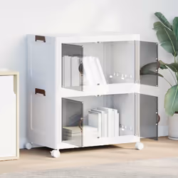 vidaXL Scatola Portaoggetti con Ruote 2 Livelli 75 L 64x40x76 cm - Vista aggiuntiva 3