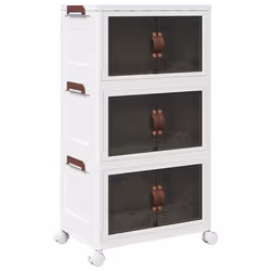 vidaXL Scatola Portaoggetti con Ruote 3 Livelli 28 L 48,5x29,5x86 cm - Vista aggiuntiva 2