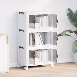 vidaXL Scatola Portaoggetti con Ruote 3 Livelli 28 L 48,5x29,5x86 cm - Vista aggiuntiva 3
