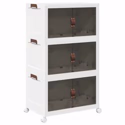 vidaXL Scatola Portaoggetti con Ruote 3 Livelli 75 L 64x39,5x110,5 cm - Vista aggiuntiva 2