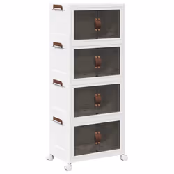 vidaXL Scatola Portaoggetti con Ruote 4 Livelli 28 L 48x29,5x112,5 cm - Vista aggiuntiva 2
