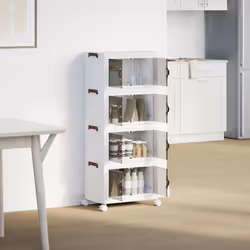 vidaXL Scatola Portaoggetti con Ruote 4 Livelli 28 L 48x29,5x112,5 cm - Vista aggiuntiva 3
