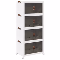vidaXL Scatola Portaoggetti con Ruote 4 Livelli 75 L 64x40x141,5 cm - Vista aggiuntiva 2