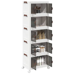 vidaXL Scatola Portaoggetti con Ruote 5 Livelli 28 L 48,5x29,5x139 cm