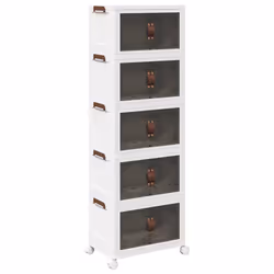 vidaXL Scatola Portaoggetti con Ruote 5 Livelli 28 L 48,5x29,5x139 cm - Vista aggiuntiva 2