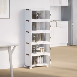 vidaXL Scatola Portaoggetti con Ruote 5 Livelli 28 L 48,5x29,5x139 cm - Vista aggiuntiva 3