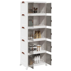 vidaXL Scatola Portaoggetti con Ruote 5 Livelli 75 L 64x40x179 cm