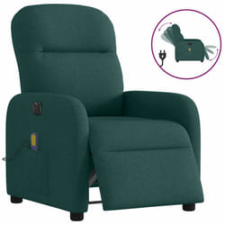 VidaXL 3302968 sedia massaggiante elettrica Verde scuro Tessuto