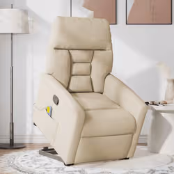 VidaXL 3303070 sedia massaggiante elettrica Crema Tessuto - Vista aggiuntiva 2