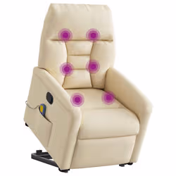 VidaXL 3303070 sedia massaggiante elettrica Crema Tessuto - Vista aggiuntiva 3
