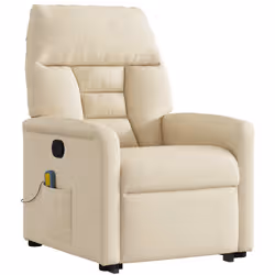 VidaXL 3303070 sedia massaggiante elettrica Crema Tessuto - Vista aggiuntiva 4