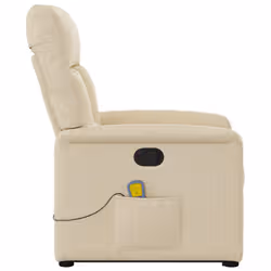 VidaXL 3303070 sedia massaggiante elettrica Crema Tessuto - Vista aggiuntiva 6