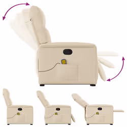 VidaXL 3303070 sedia massaggiante elettrica Crema Tessuto - Vista aggiuntiva 8