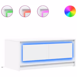 vidaXL Tavolino da Salotto con Luci LED Bianco in Truciolato - Vista aggiuntiva 2