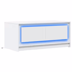 vidaXL Tavolino da Salotto con Luci LED Bianco in Truciolato - Vista aggiuntiva 3